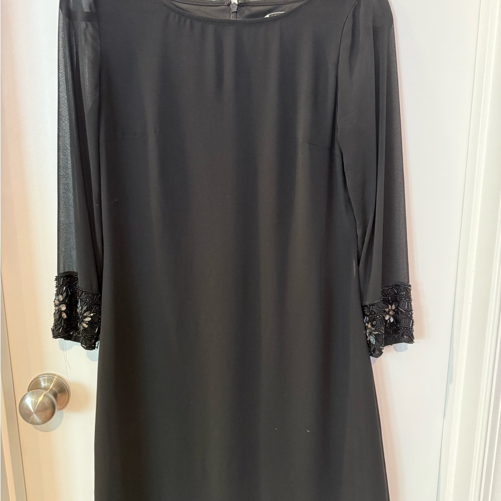 JS Boutique Black Dress with Embellished Cuffs